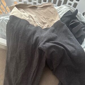 Motherhood Gray and Tan Kids Leggings